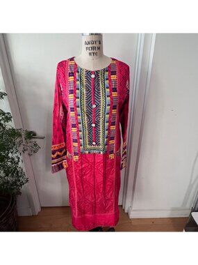 ITTEHAD Long Sleeve Lace Trimmed  Kurti/Tunic Size XL